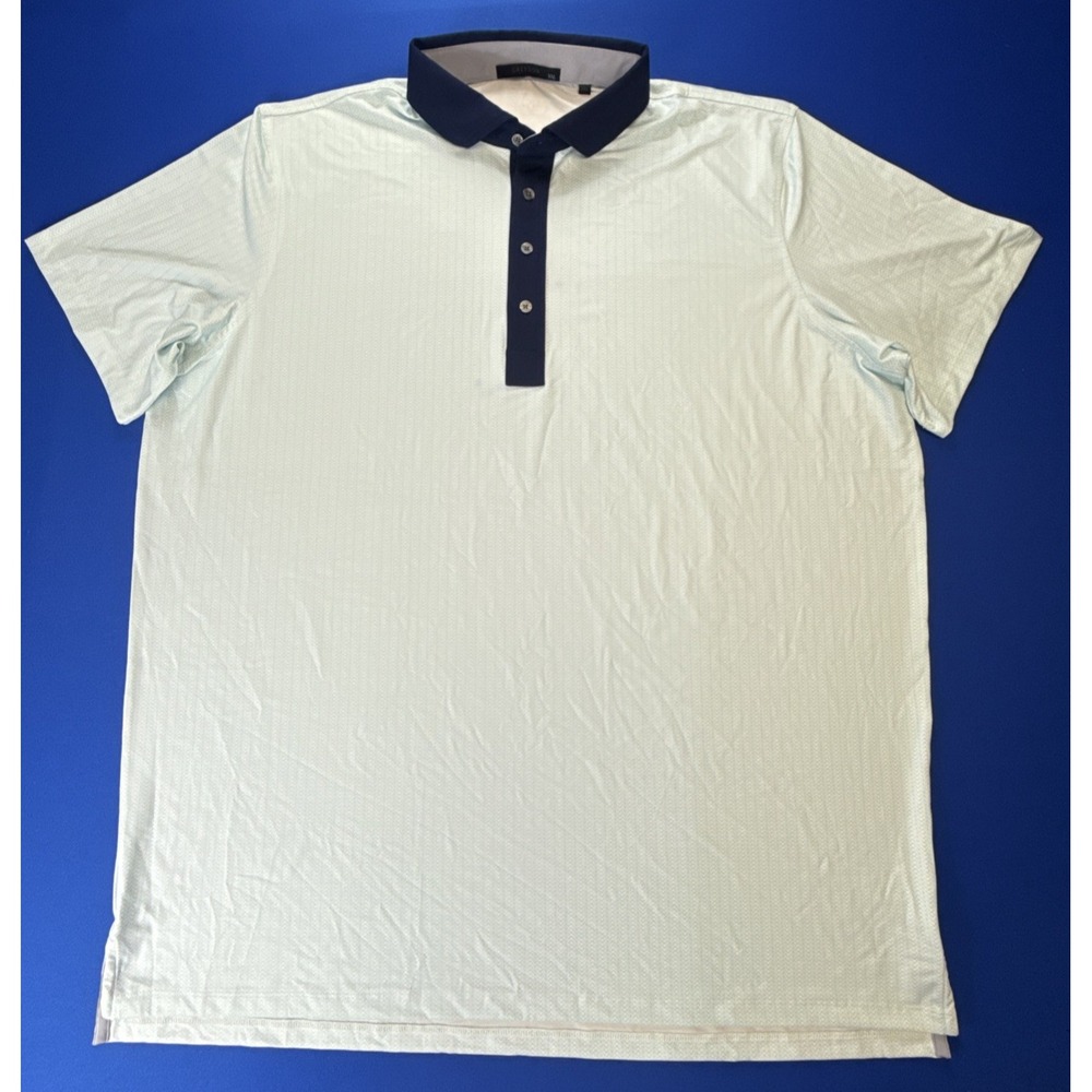 Greyson Polo Shirt Mens Size 2XL Green Graphics Short Sleeve Wicking Stretch - Picture 1 of 5